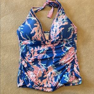 Size 12 halter swim top with side ruching. Lilly Pulitzer